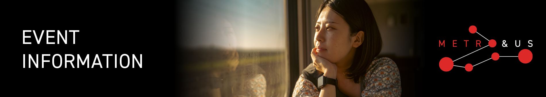 Woman looking out of train window 